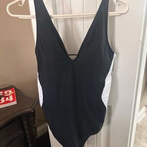 Black and White One-Piece Swimsuit